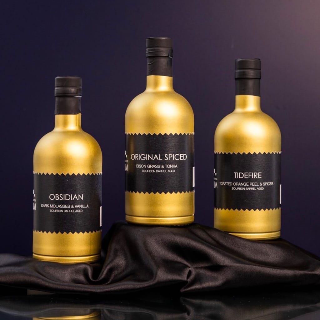 English craft rum bottles
